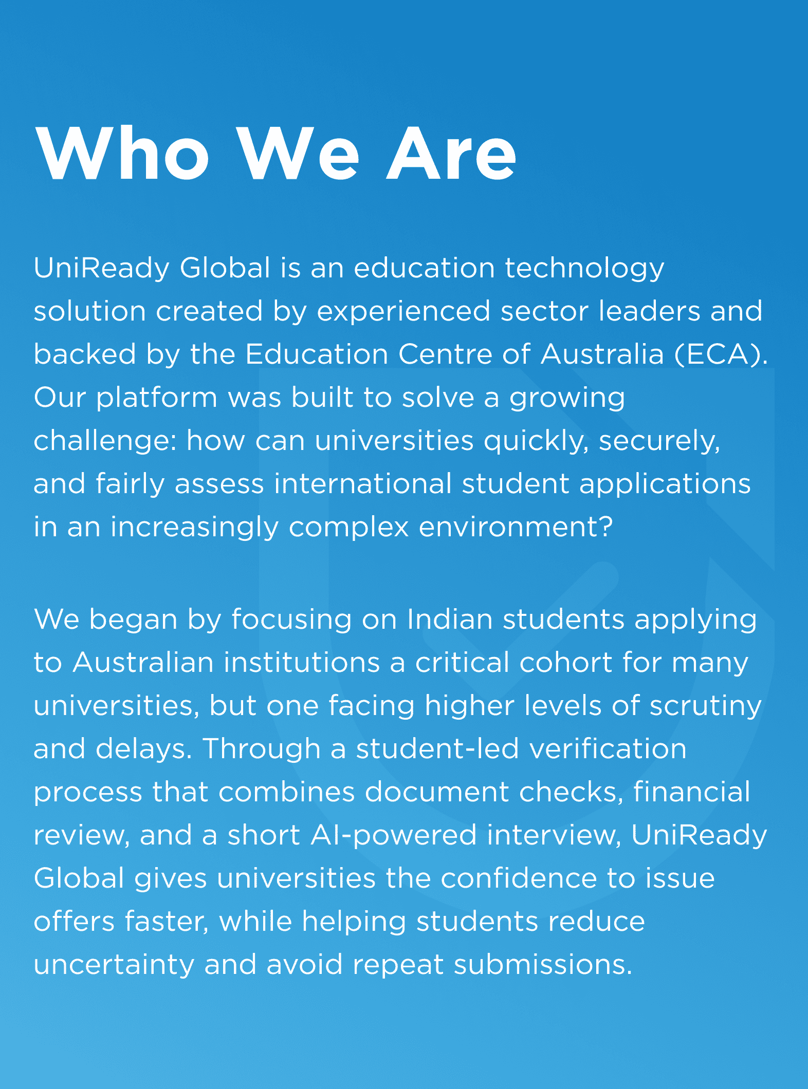 Why UniReady Global exists - Education technology solution for university verification